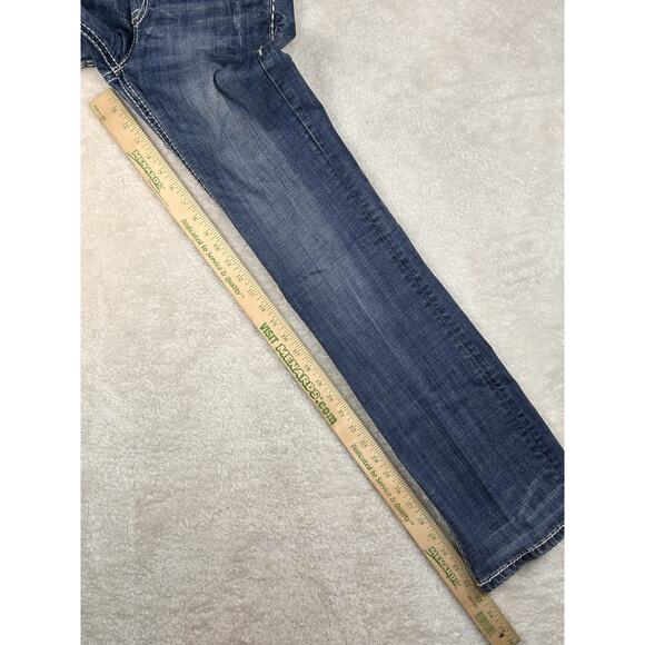 Rock and Roll Cowgirl Jeans 27x34 Rival Low Rise Boot Cut Button Flap Pockets - Picture 6 of 9